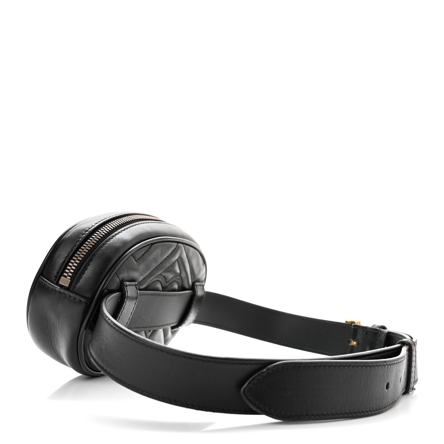 Gucci Calfskin Matelasse GG Marmont Belt Bag 85 34 Black 3 of 11