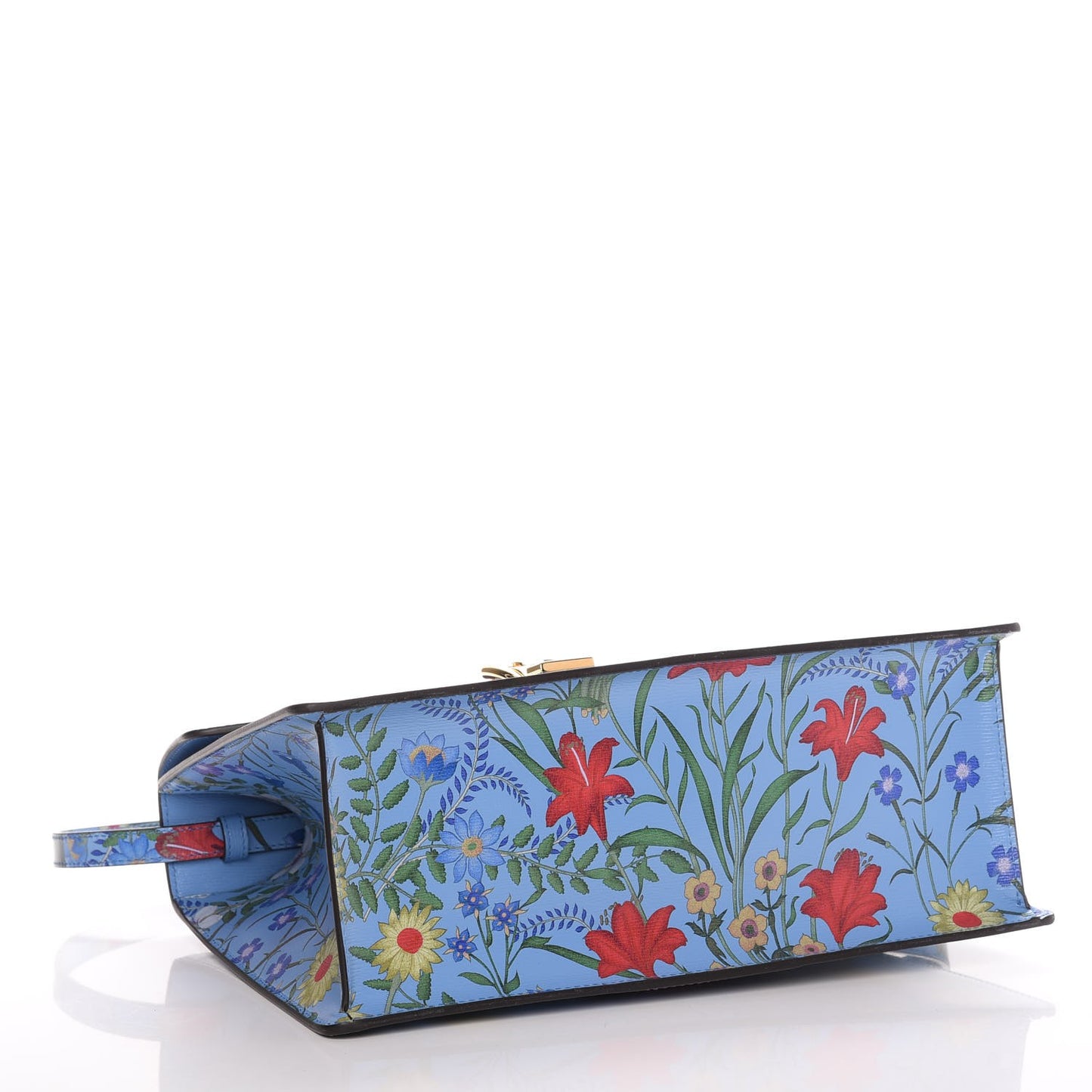 Calfskin New Flora Medium Sylvie Top Handle Bag Azure