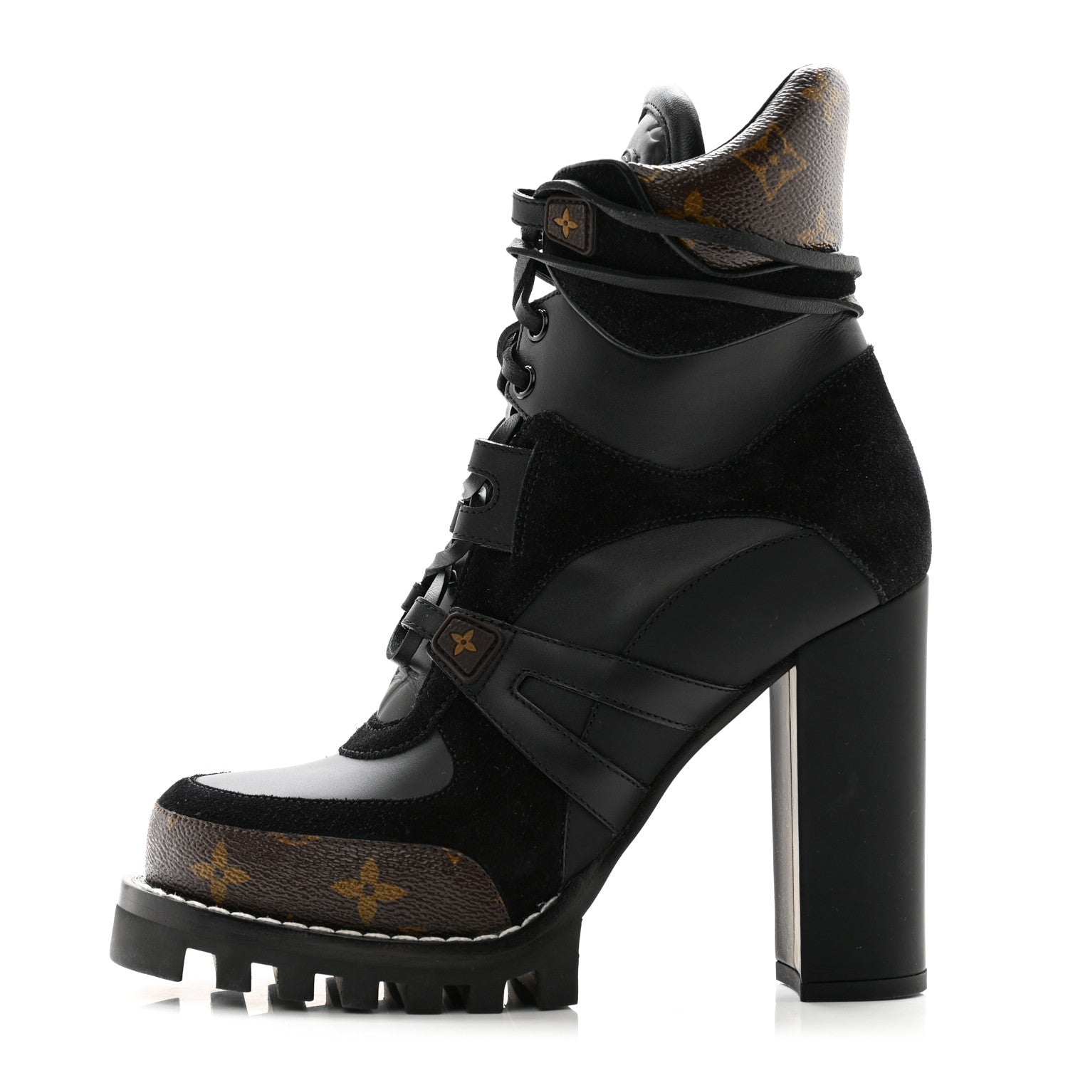Louis Vuitton Suede Calfskin Monogram Star Trail Ankle Boots 38 Black 1 of 10