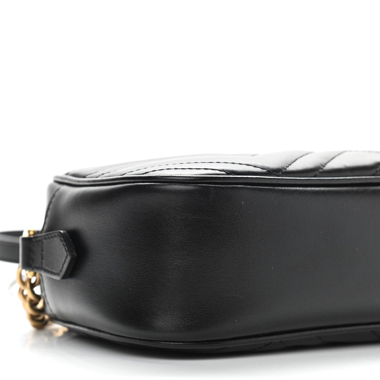 Calfskin Matelasse Small GG Marmont Chain Shoulder Bag Black
