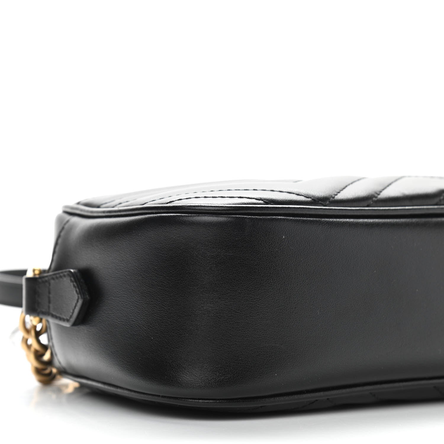 Gucci Calfskin Matelasse Small GG Marmont Chain Shoulder Bag Black 9 of 10