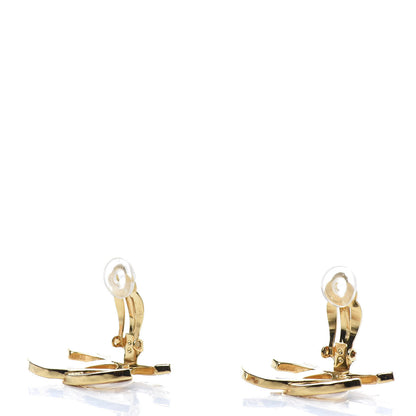 Chanel Metal CC Paris Button Clip On Earrings Gold 4 of 4