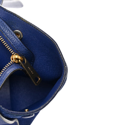 Celine Drummed Calfskin Suede Medium Trapeze Indigo 11 of 19