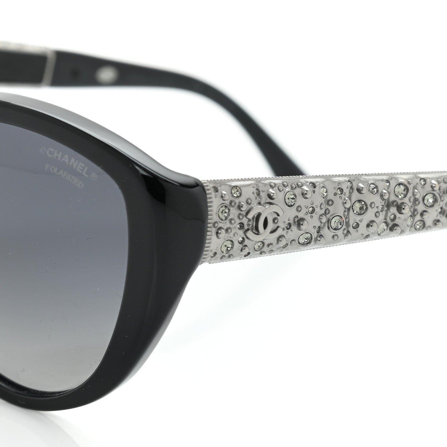 Chanel Crystal Bijoux Polarized Sunglasses 5298-B Black 6 of 8