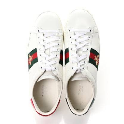 Gucci Calfskin Ayers Bee Embroidered Womens Ace Sneakers 37.5 White Green 2 of 10