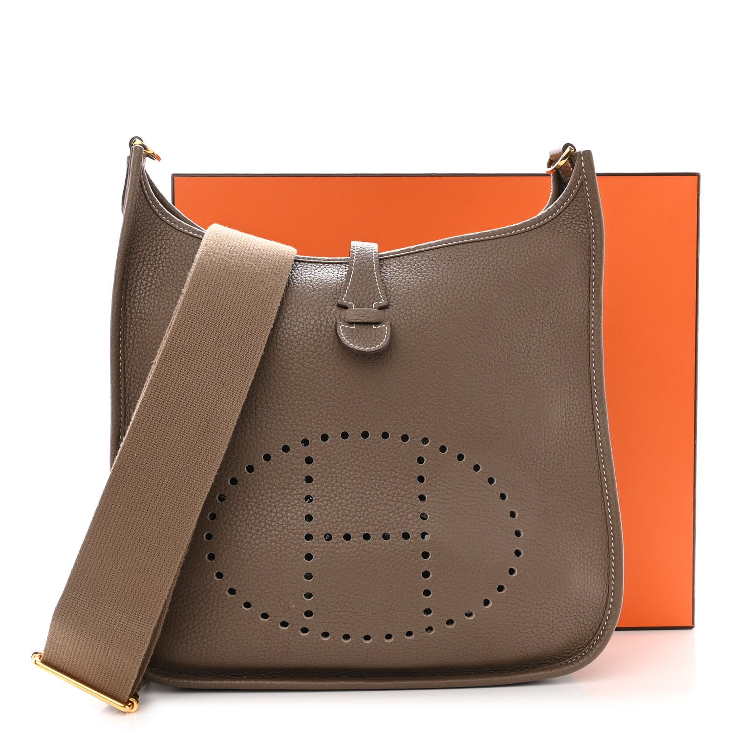 Hermes Taurillon Clemence Evelyne III PM Etoupe 12 of 12