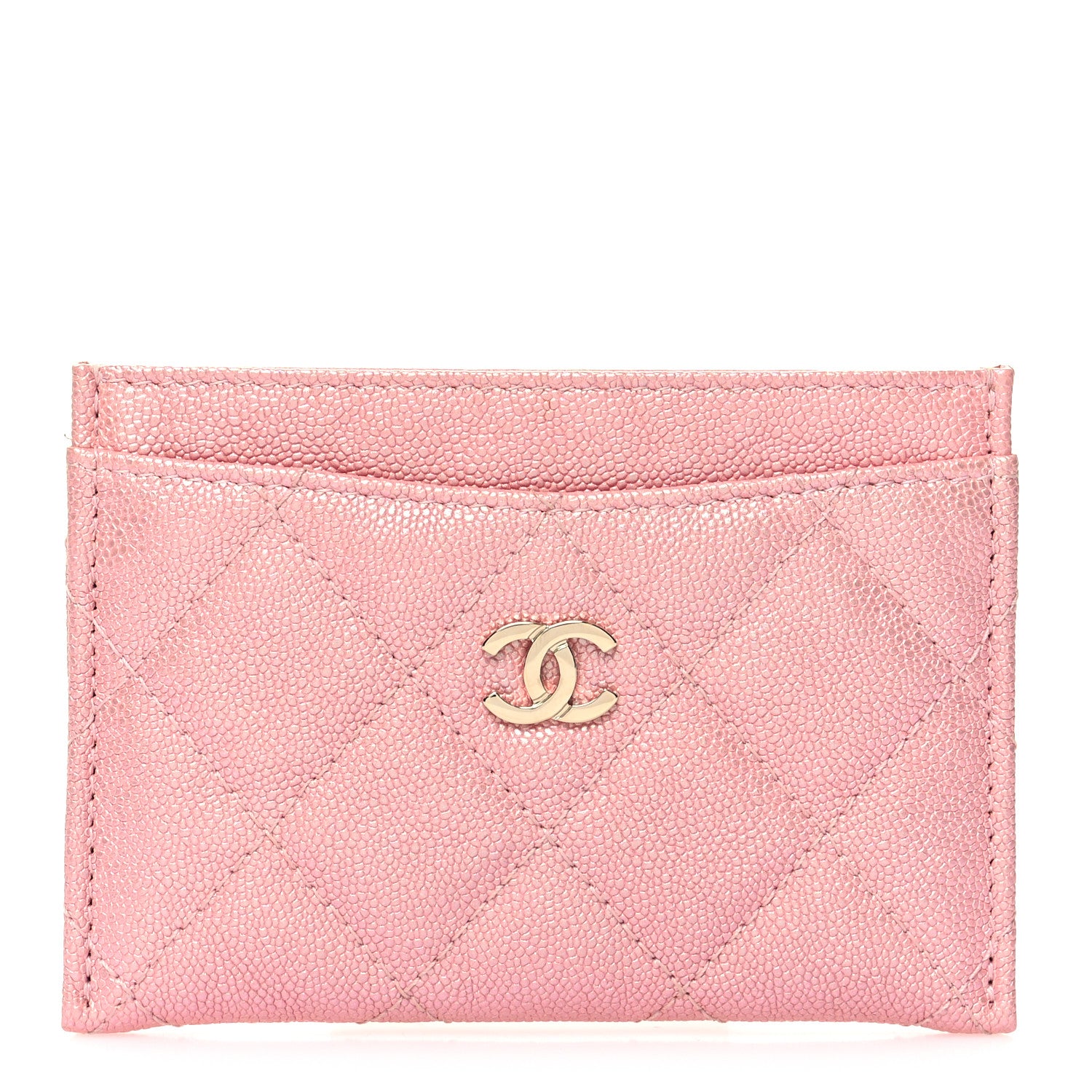 Chanel Iridescent Caviar Quilted Card Holder Rose Pink 1 of 10