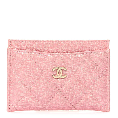 Chanel Iridescent Caviar Quilted Card Holder Rose Pink 1 of 10