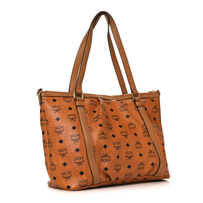 MCM Visetos Medium Essentials Shopper Tote Cognac 2 of 20