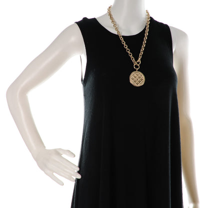 Chanel Medallion CC Quilted Pendant Necklace Gold 2 of 5