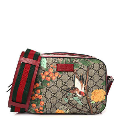 Gucci GG Supreme Monogram Tian Web Camera Bag Beige Multicolor Red 1 of 9