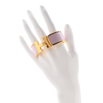 Hermes Enamel Wide Clic Clac H Bracelet PM Rose Dragee 2 of 5
