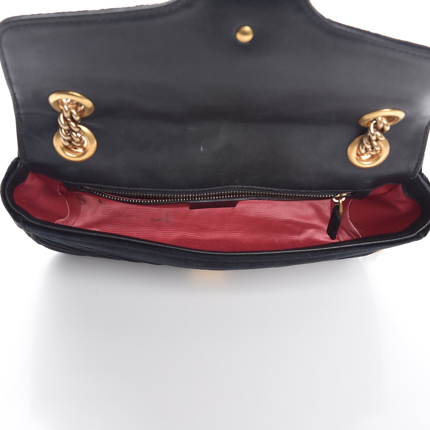 Velvet Matelasse Small GG Marmont Shoulder Bag Black