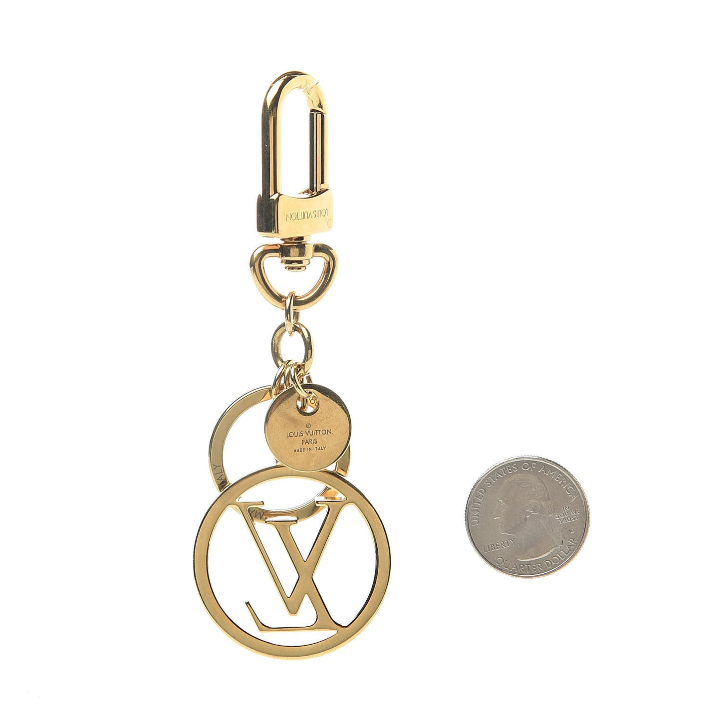 LV Circle Bag Charm Key Holder Gold