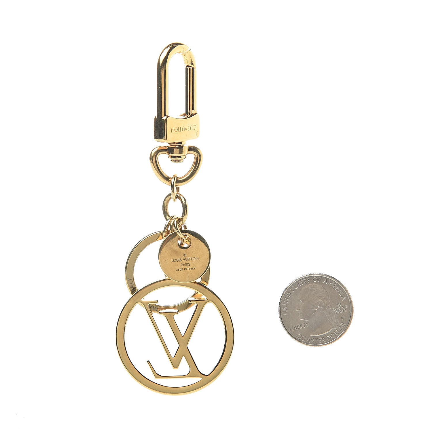 Louis Vuitton LV Circle Bag Charm Key Holder Gold 2 of 3