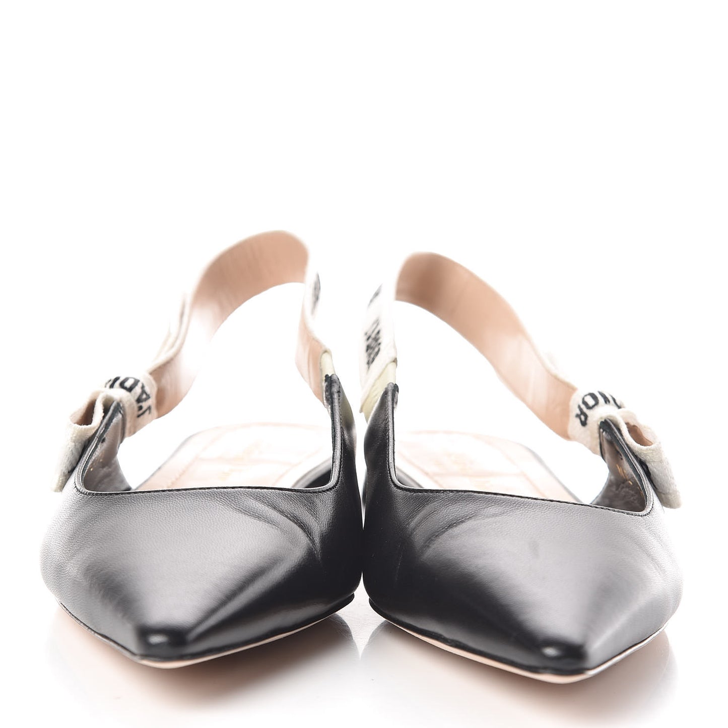 Lambskin Ribbon J'Adior Slingback Ballet Flats 37.5 Black