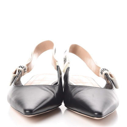 Christian Dior Lambskin Ribbon J'Adior Slingback Ballet Flats 37.5 Black 2 of 10