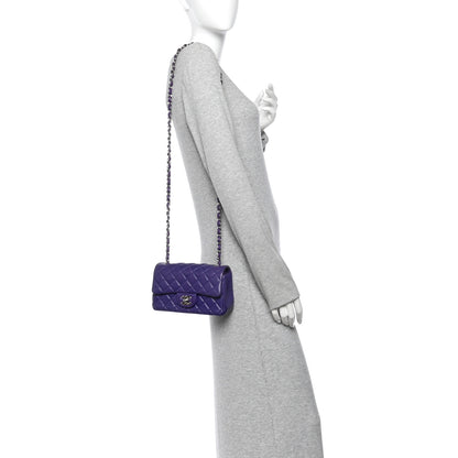 Chanel Lambskin Quilted Mini Rectangular Flap Purple 2 of 14