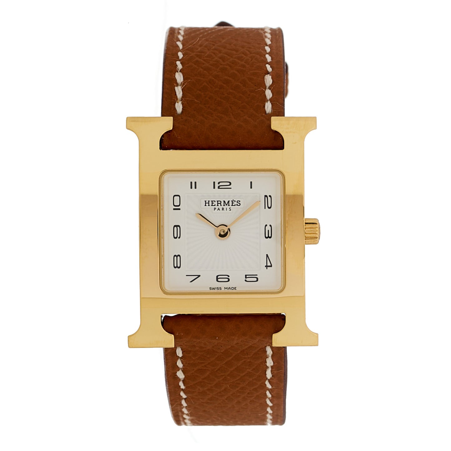 Stainless Steel Epsom 21mm Heure H Hour Quartz Watch Gold