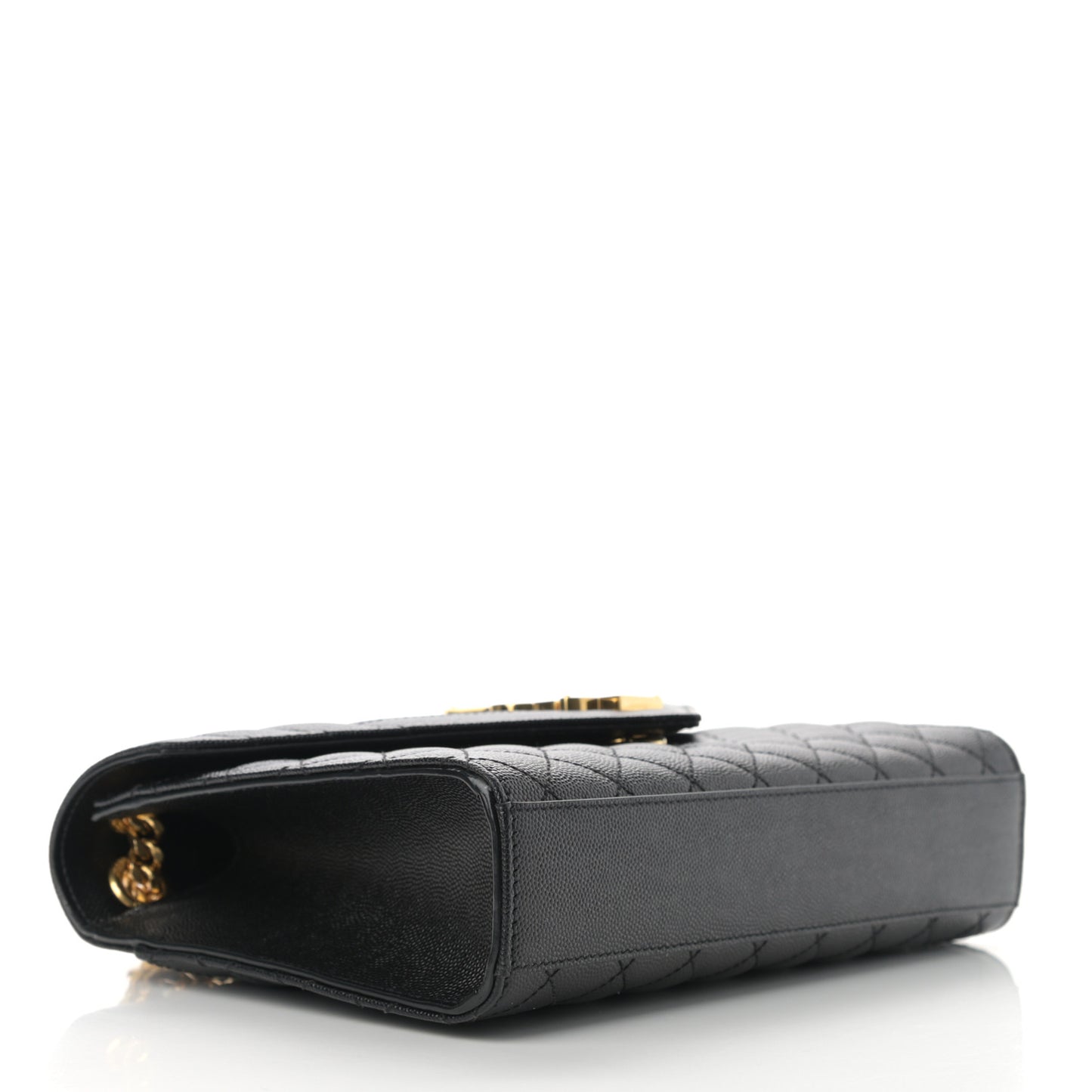 Grain De Poudre Textured Mixed Matelasse Triquilt Medium Monogram Satchel Black