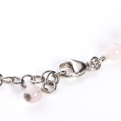 Chanel Bead Crystal CC Choker Necklace Pink Silver 7 of 7