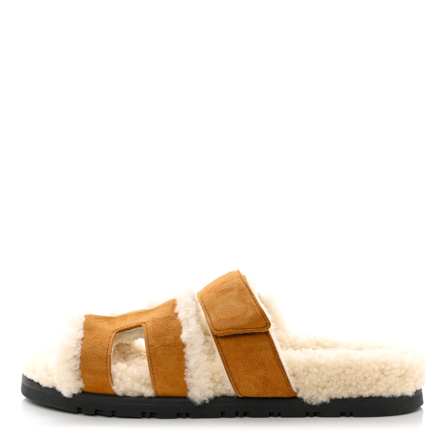 Suede Goatskin Woolskin Womens Chypre Sandals 36.5 Naturel Ecru
