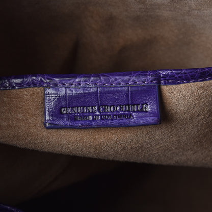 Nancy Gonzalez Crocodile Dome Satchel Purple 7 of 16