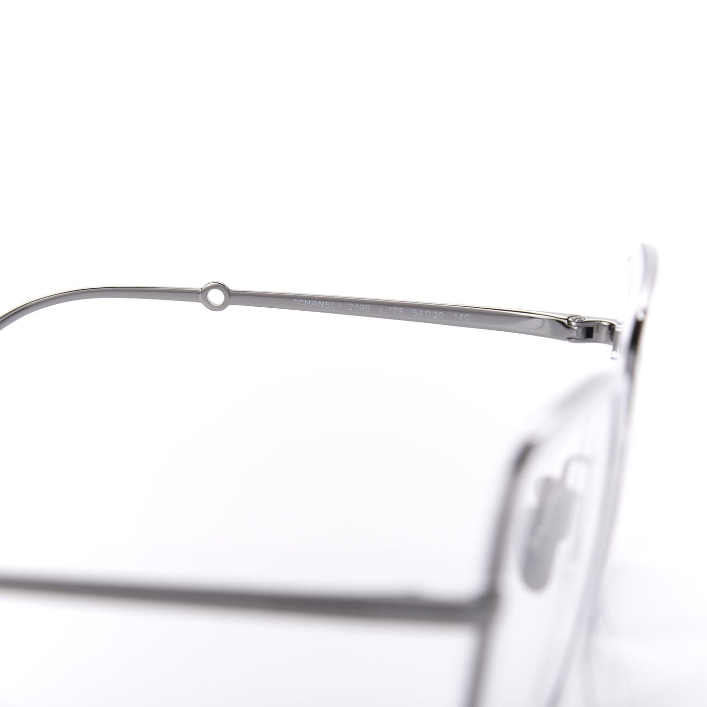 Square Removable Pearl Chain Eyeglasses 2195 Silver