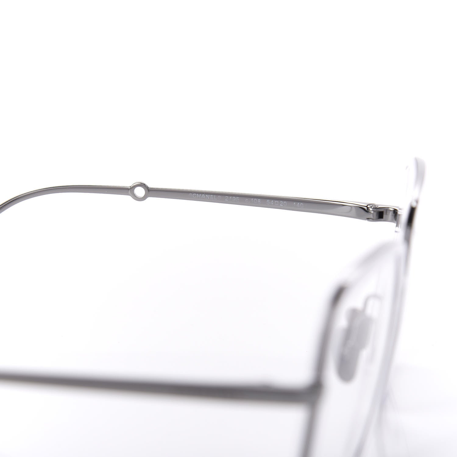 Chanel Square Removable Pearl Chain Eyeglasses 2195 Silver 5 of 10