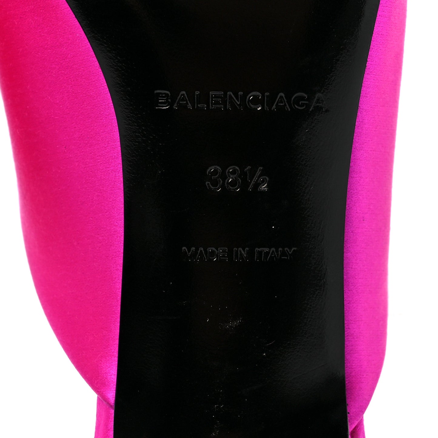 Satin Pointed Toe Knife 40mm Mules 38.5 Rose Fuchsia