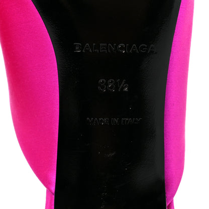 Balenciaga Satin Pointed Toe Knife 40mm Mules 38.5 Rose Fuchsia 6 of 8