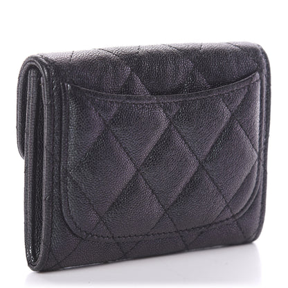 Chanel Iridescent Caviar Quilted Flap Card Holder Wallet Black 2 of 6