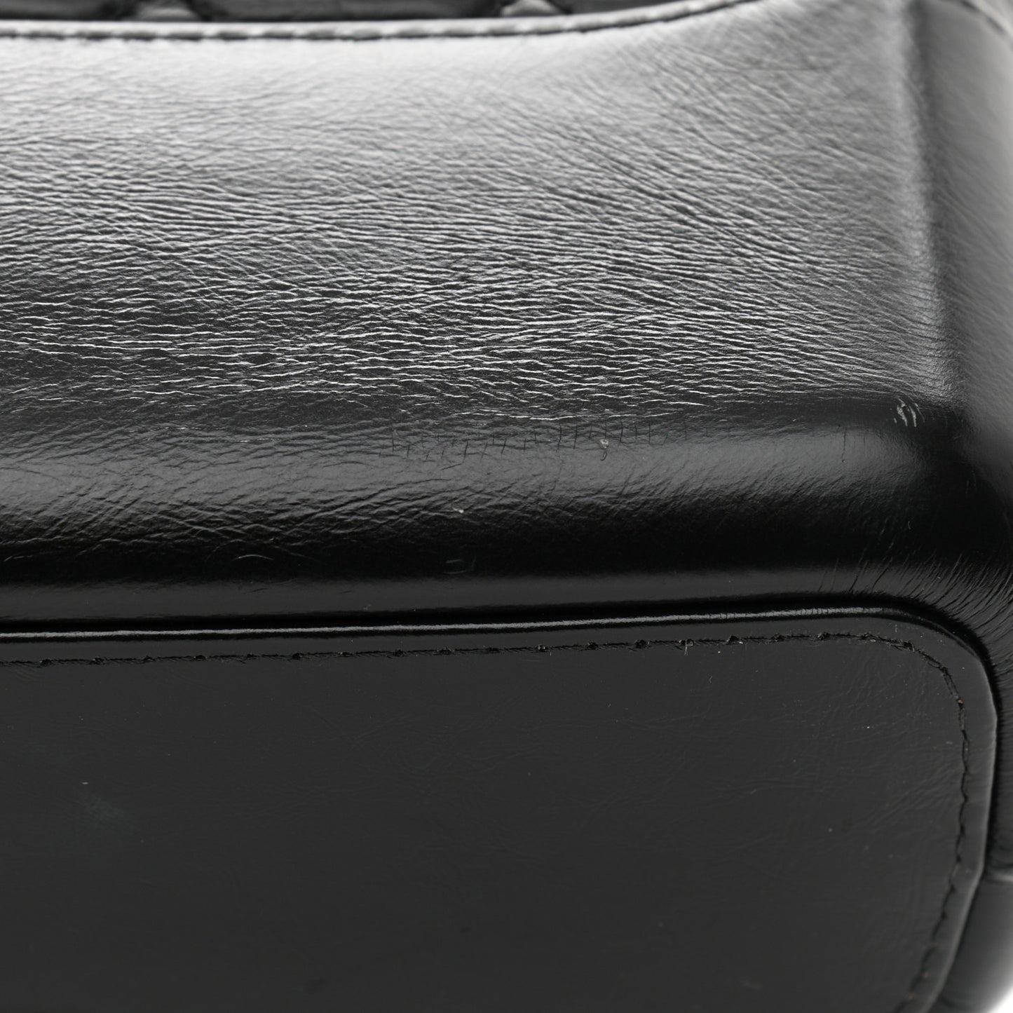 Aged Calfskin Quilted Medium Gabrielle Hobo Black