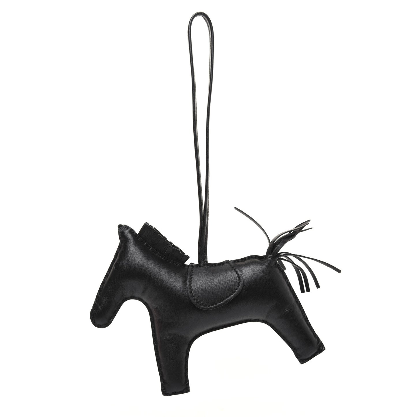 Milo Lambskin Grigri Rodeo Horse Bag Charm GM So Black
