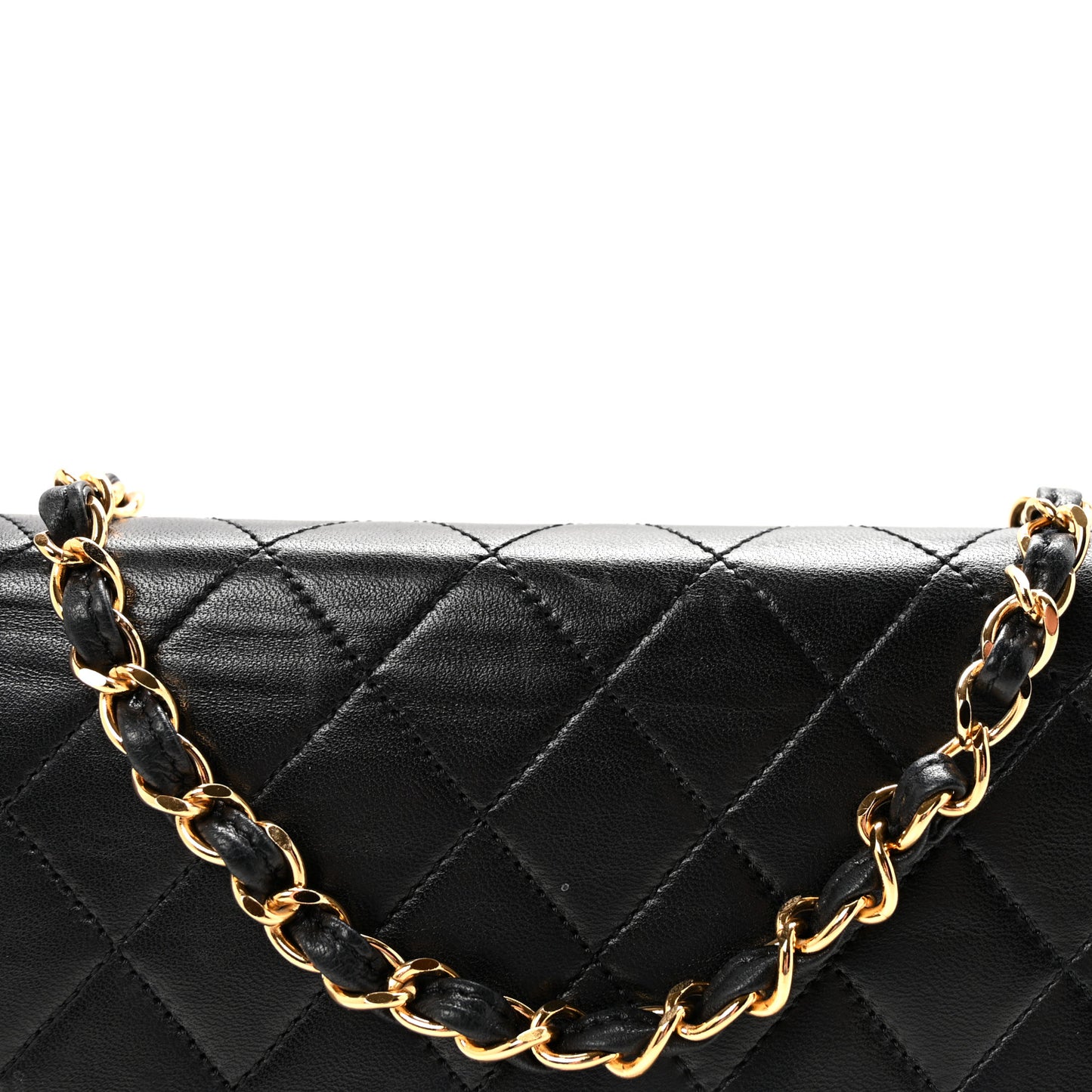 Lambskin Quilted Small Single Flap Bag Black