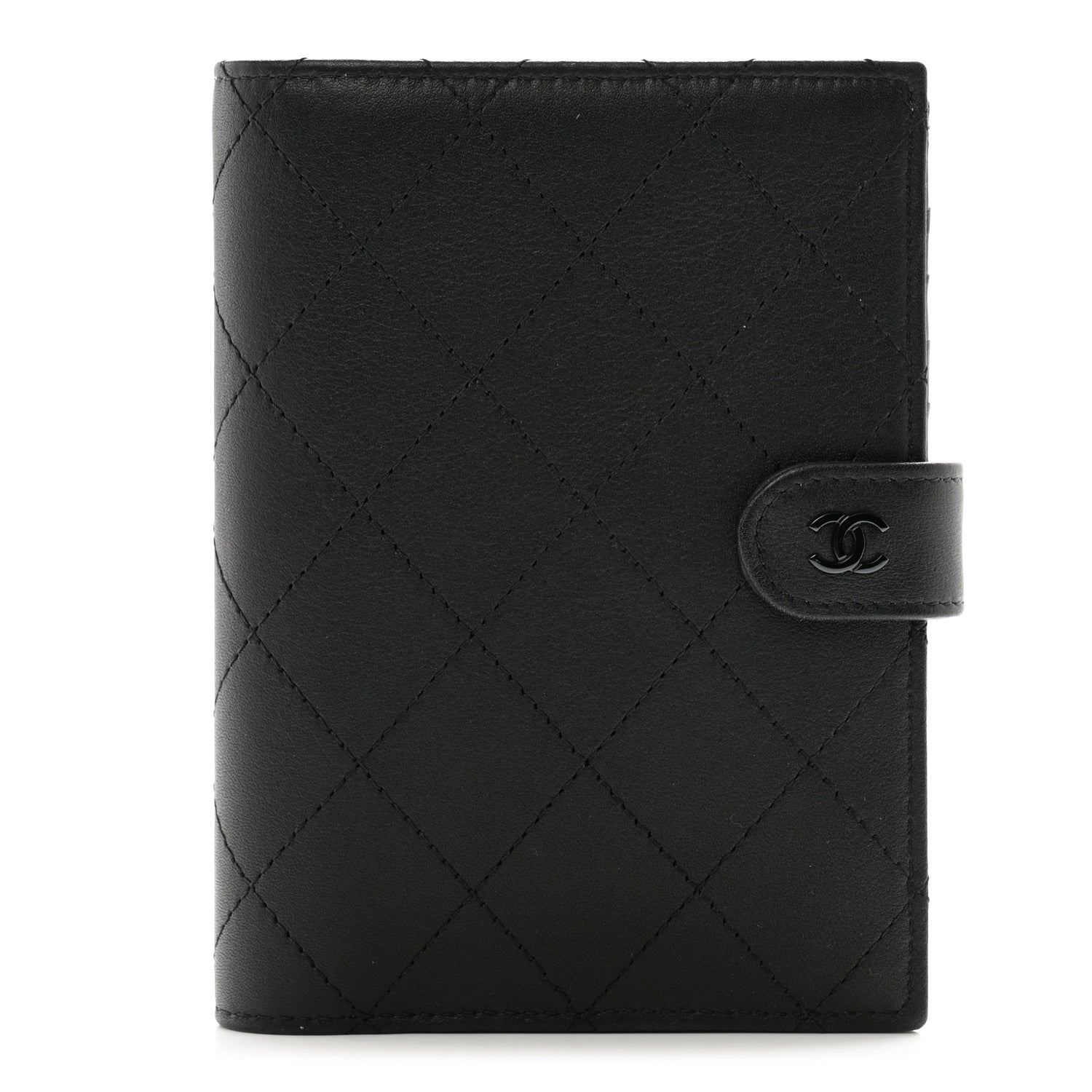 Chanel Grained Calfskin Quilted passport Holder Wallet So Black 1 of 8