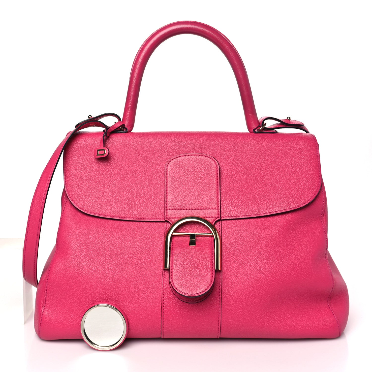 Delvaux Grained Calfskin GM Brillant Satchel Fuchsia 3 of 11