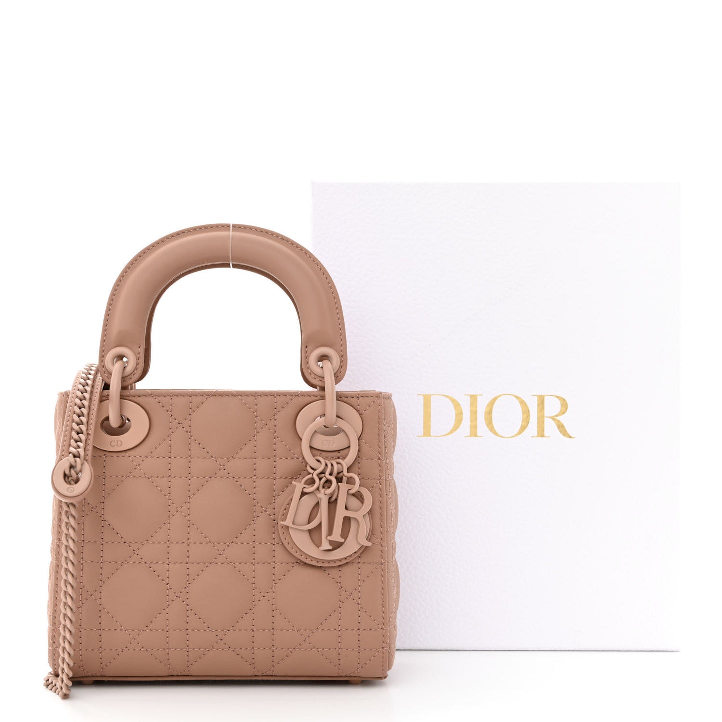 Ultra Matte Calfskin Cannage Mini Lady Dior Light Beige