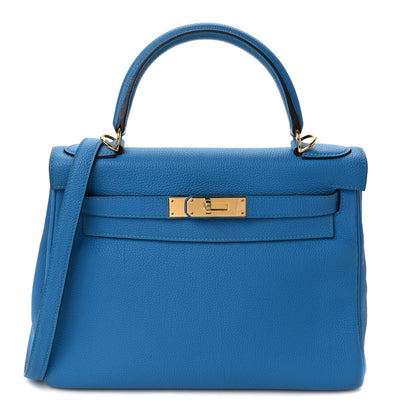 Hermes Togo Kelly Retourne 28 Bleu Zanzibar 1 of 8
