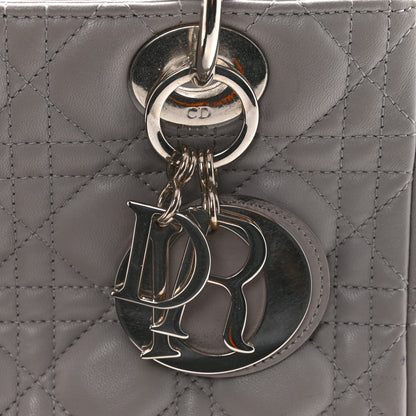 Christian Dior Lambskin Cannage Medium Lady Dior Grey 14 of 16