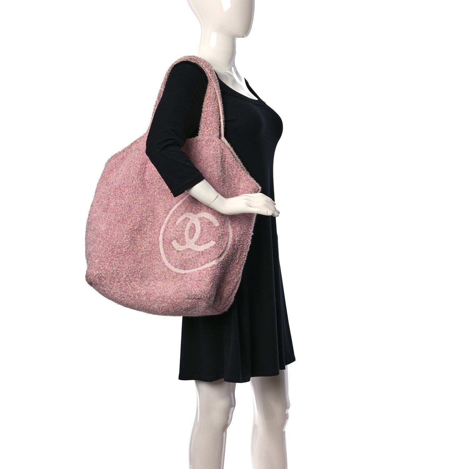 Chanel Terry Cotton CC Beach Tote Pink 2 of 7