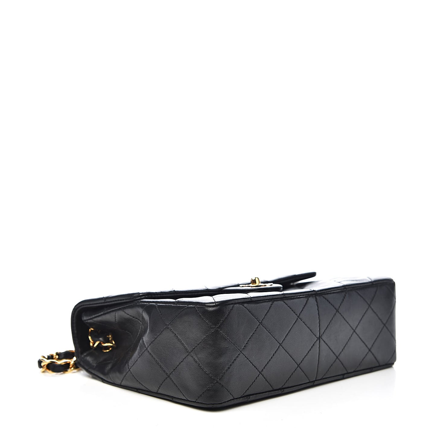 Lambskin Quilted Mini Square Flap Black