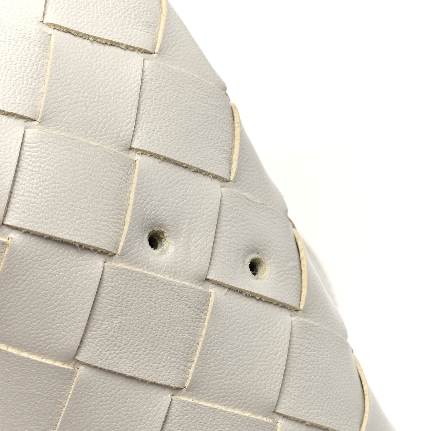 Calfskin Intrecciato Mini Hop White