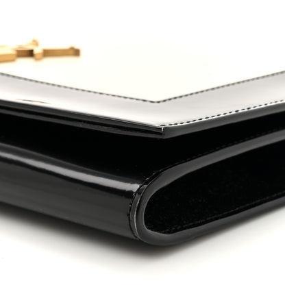 Saint Laurent Nappa Patent Calfskin Two-Toned Monogram Pouch Alabastro Black 8 of 11