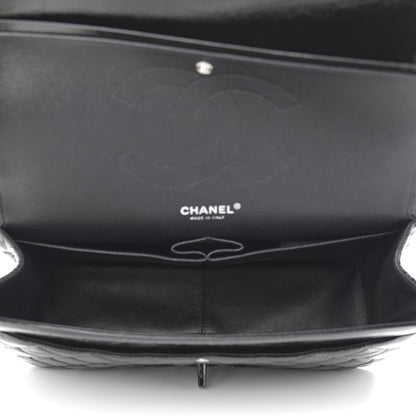 Chanel Shiny Distressed Calfskin Quilted Jumbo Double Flap So Black 5 of 11