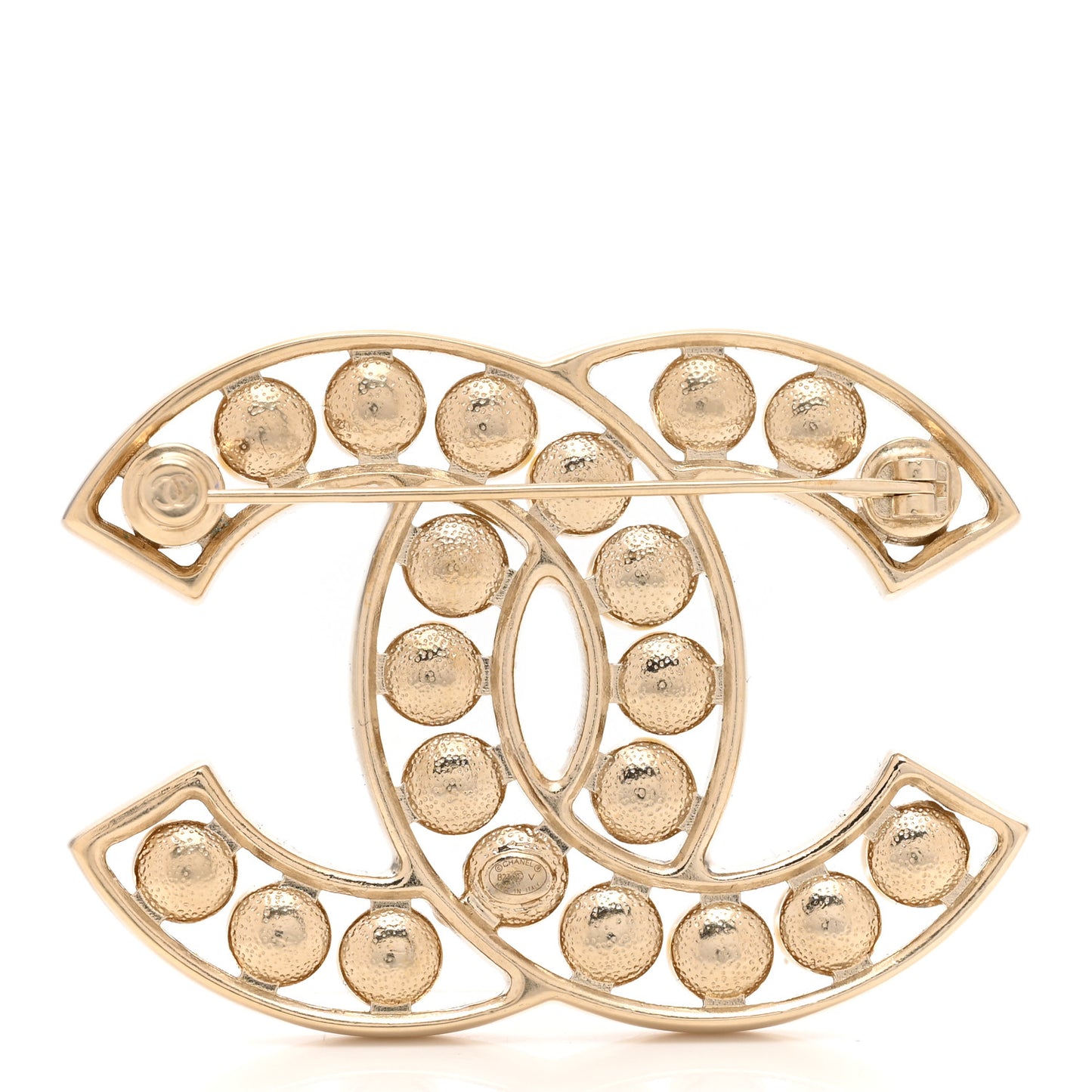 Pearl CC Brooch Light Gold