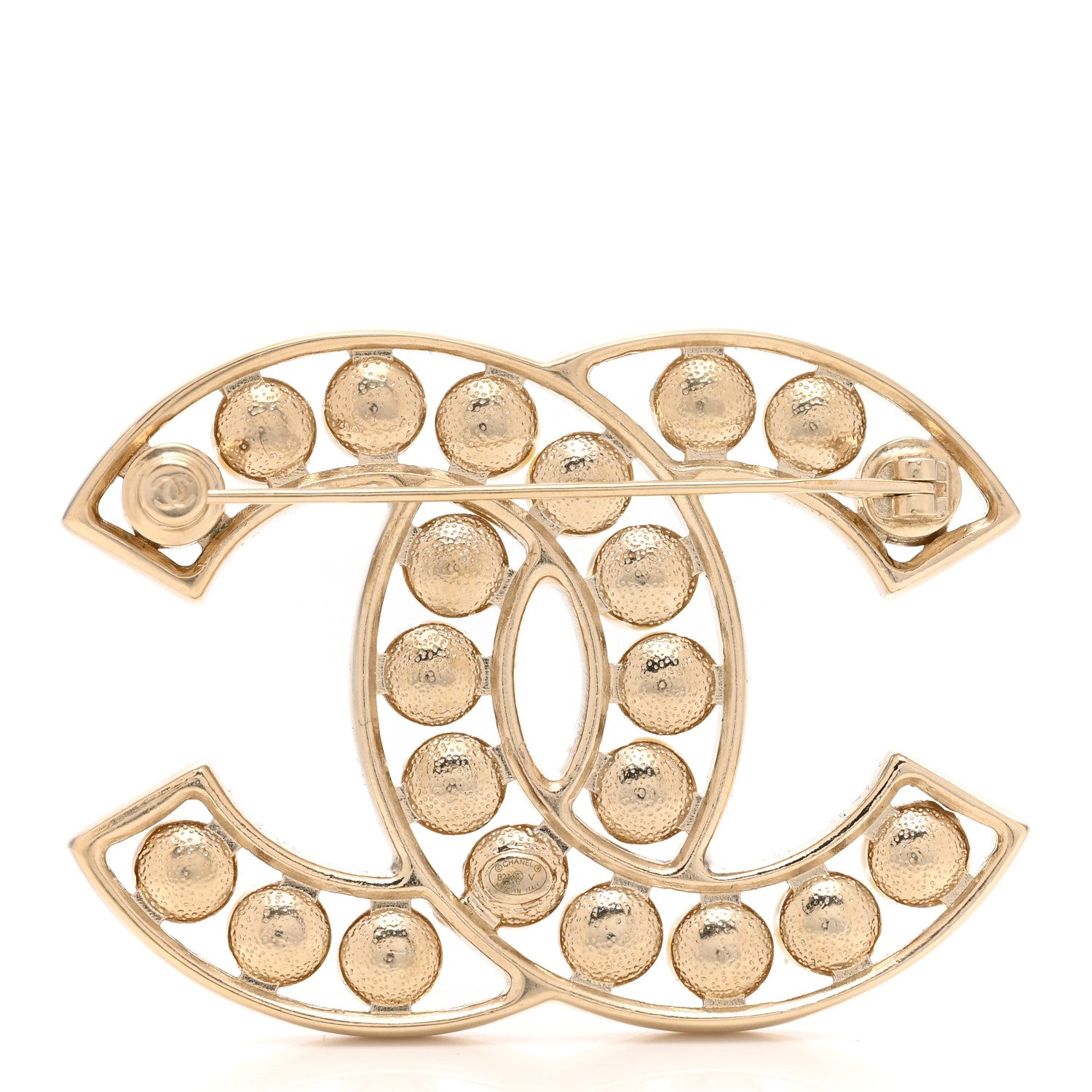 Chanel Pearl CC Brooch Light Gold 3 of 5