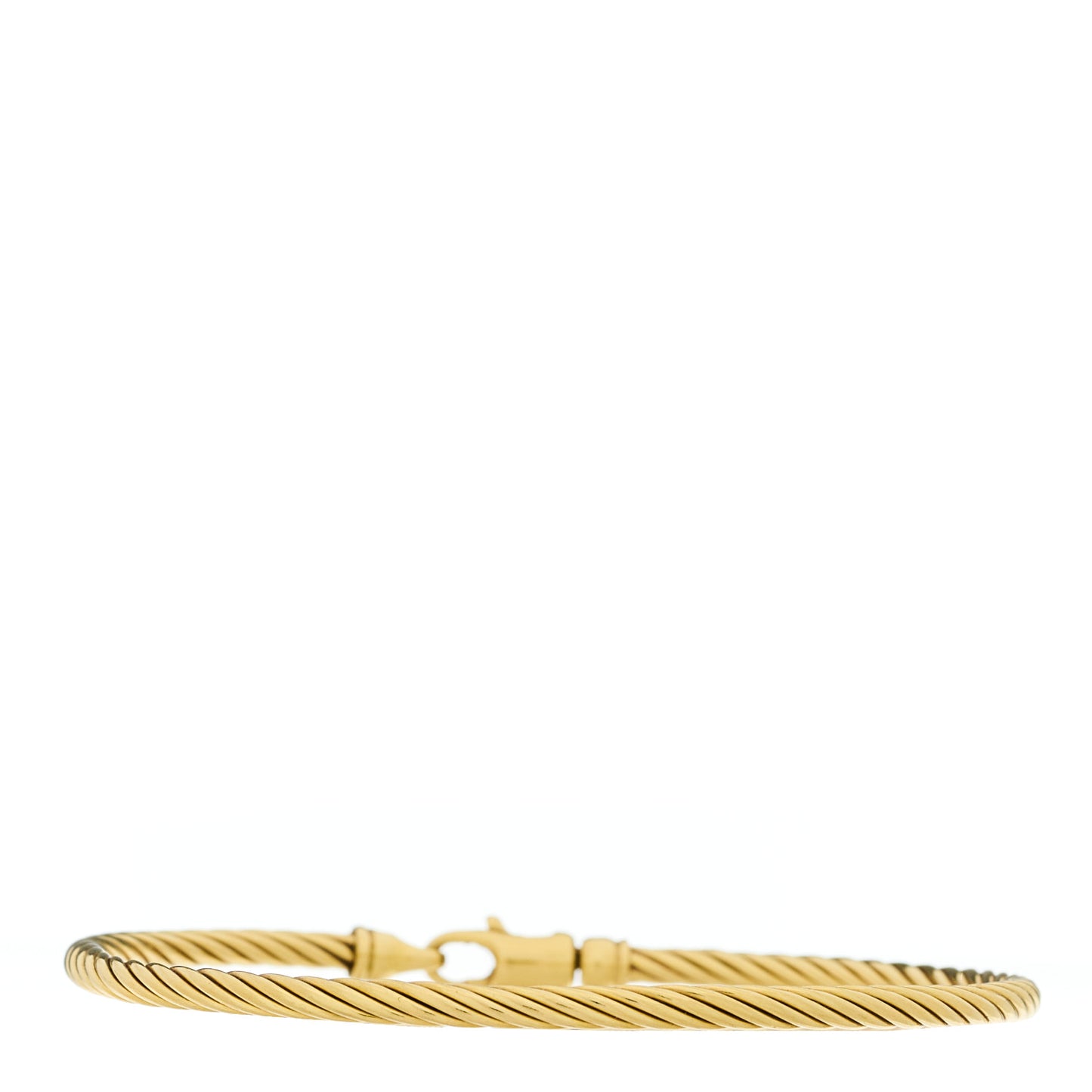 18K Yellow Gold 3mm Cable Bangle Bracelet