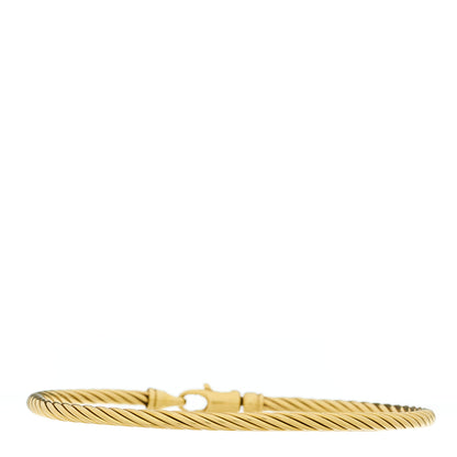 David Yurman 18K Yellow Gold 3mm Cable Bangle Bracelet 1 of 3