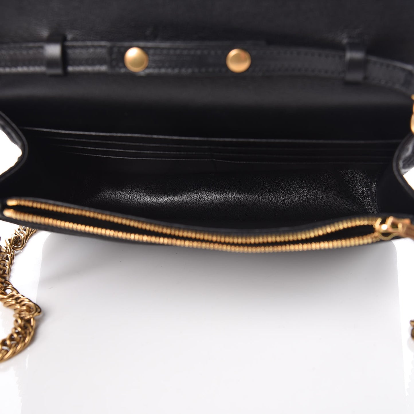 Satin Jacquard Logo Matelasse BB Wallet On Chain Black